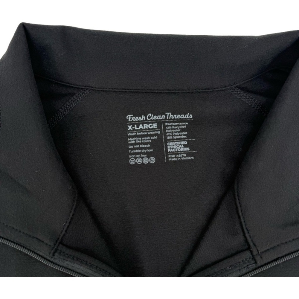 FRESH CLEAN THREADS XL Lot 2 Quarter Zip Pullover Black Navy Performance Stretch - Picture 6 of 16